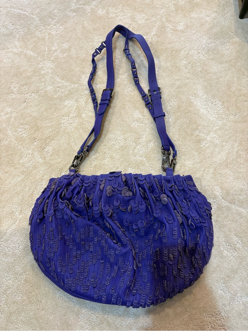 Diane Von Furstenberg Purple Sequin Shoulder Bag